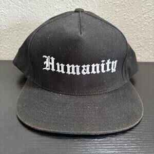 Humanity Black Classic Flat Brim Snapback cap